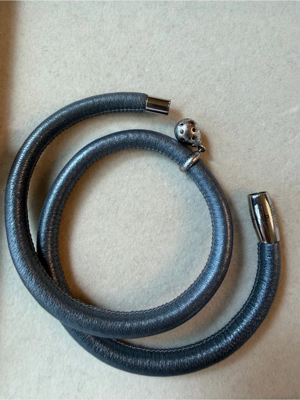 Endless Jewelry x Jennifer Lopez Shimmery Gunmetal Blue Wrap Charm Bracelet